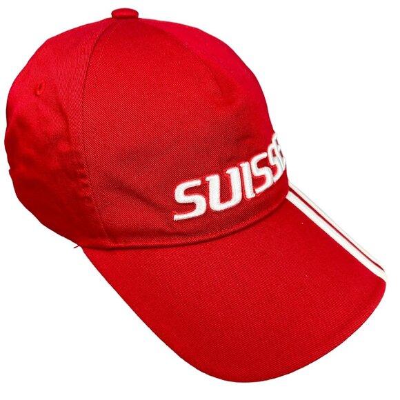 Adidas UEFA EURO 2008 Suisse Switzerland Red Baseball Cap Adjustable Hat Striped - Picture 8 of 16
